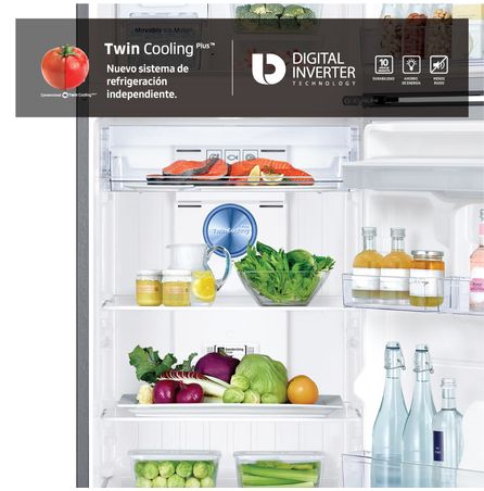 Heladera freezer superior No Frost inoxidable 318 litros