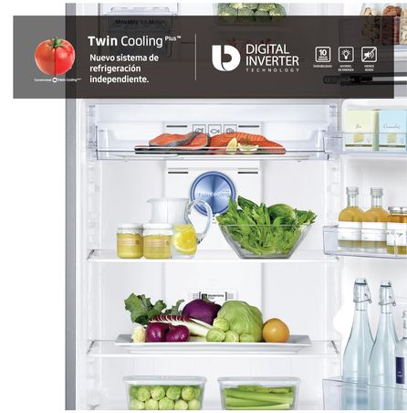 Heladera freezer superior No Frost inoxidable 362 litros